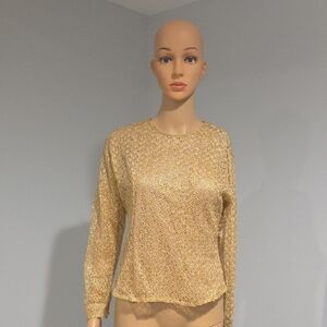 Vintage Gold Patterned Blouse